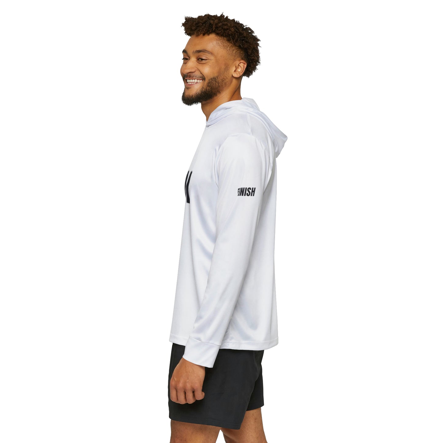 "The BOSS" Focus and Finish Sports Warmup Hoodie - MensWhite(Black Logo)