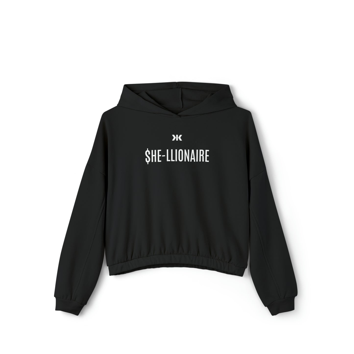 "SHE-LLIONAIRE" Cinched Hoodie! (White Letters)