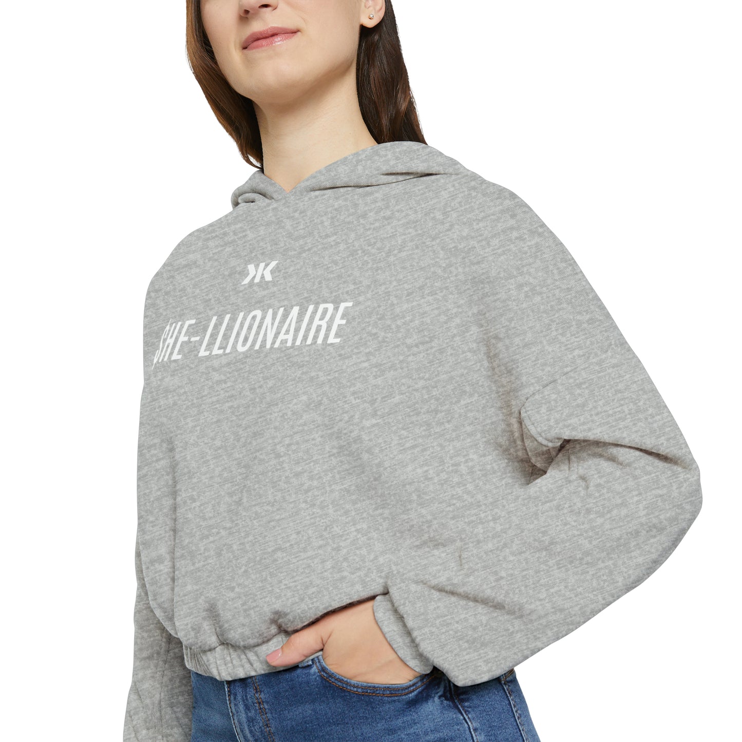 "SHE-LLIONAIRE" Cinched Hoodie! (White Letters)