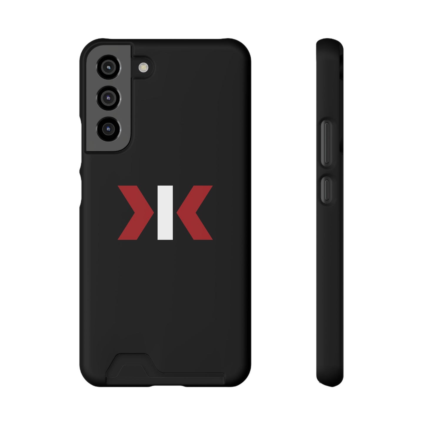 "LOGO" Phone Case With Card Holder - Red/White Logo