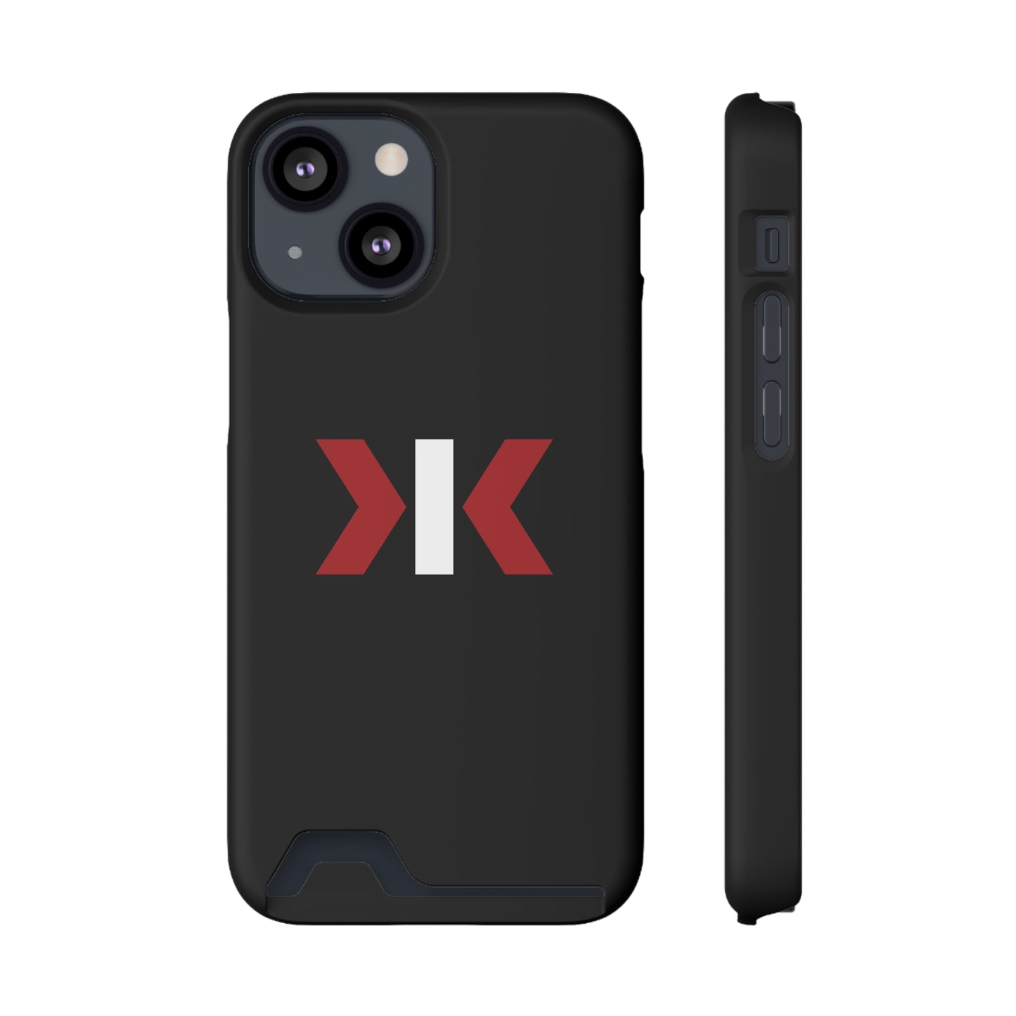 "LOGO" Phone Case With Card Holder - Red/White Logo