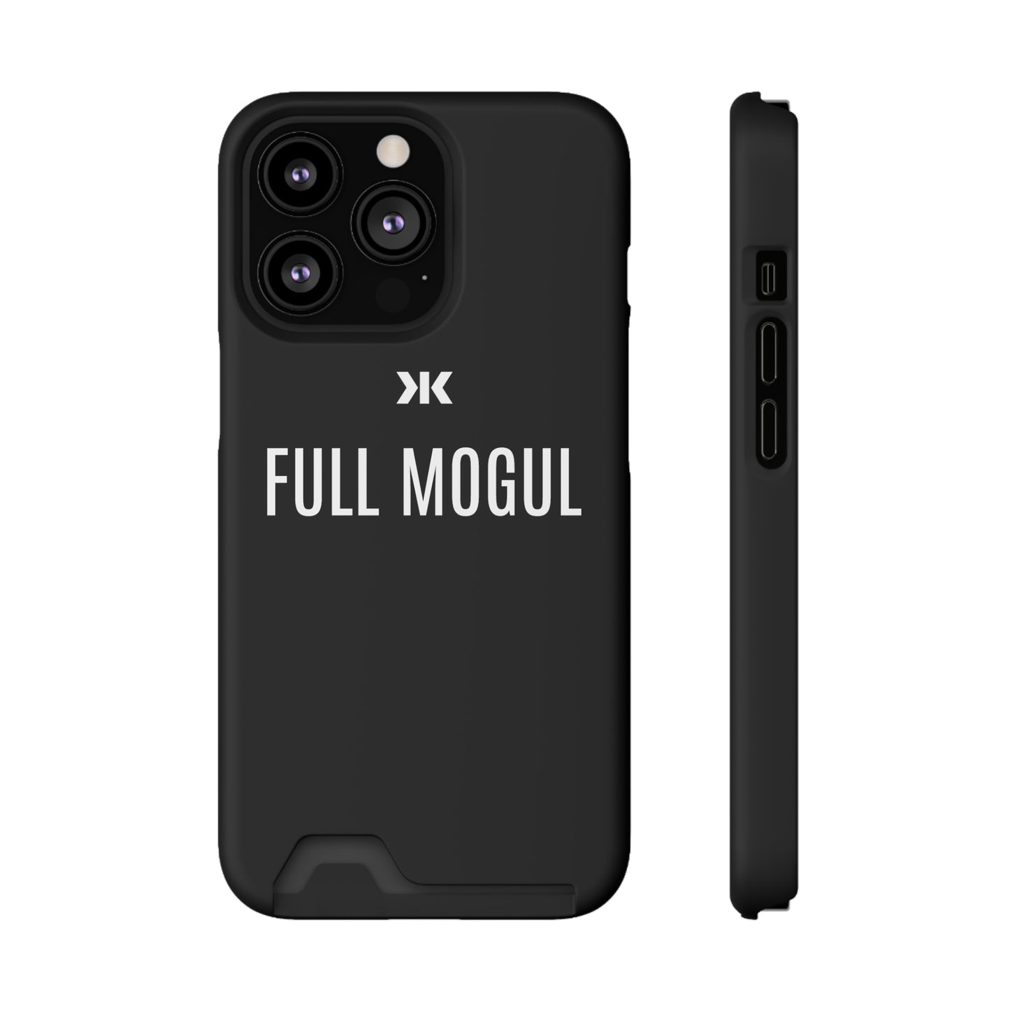 "FULL MOGUL" Phone Case With Card Holder - White Logo