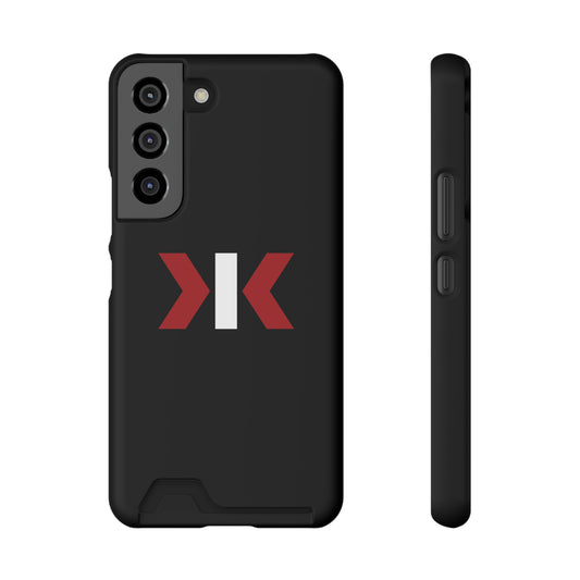 "LOGO" Phone Case With Card Holder - Red/White Logo