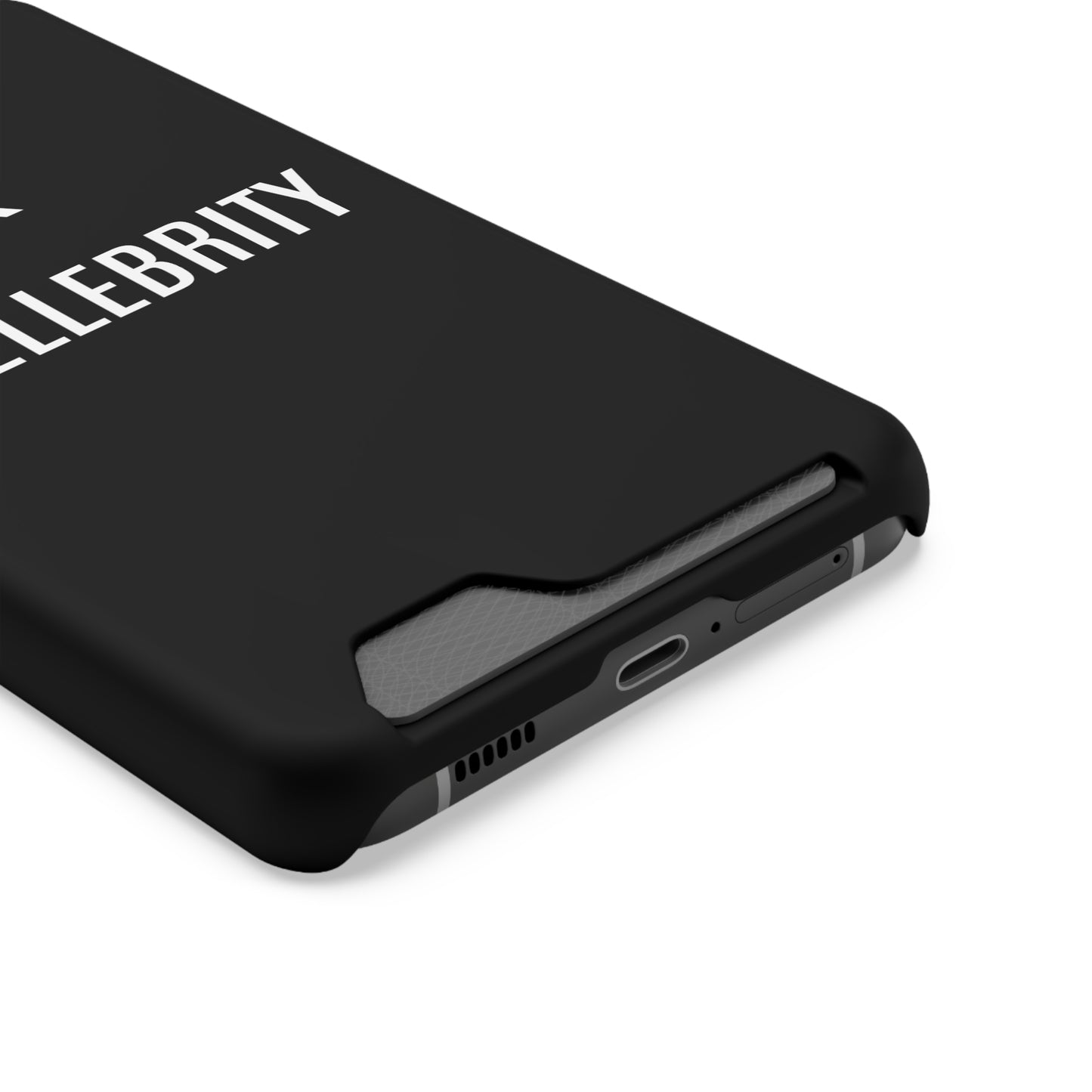 "#SELLEBRITY'" Phone Case With Card Holder - White Logo