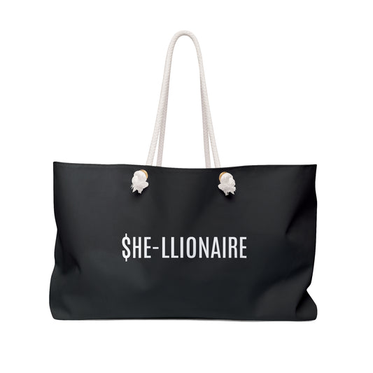 "SHE-LLIONAIRE" Weekender Tote Bag - Black