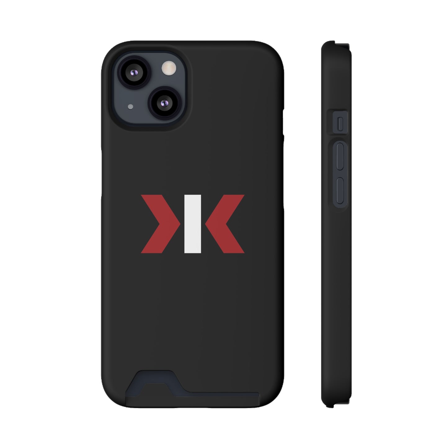 "LOGO" Phone Case With Card Holder - Red/White Logo