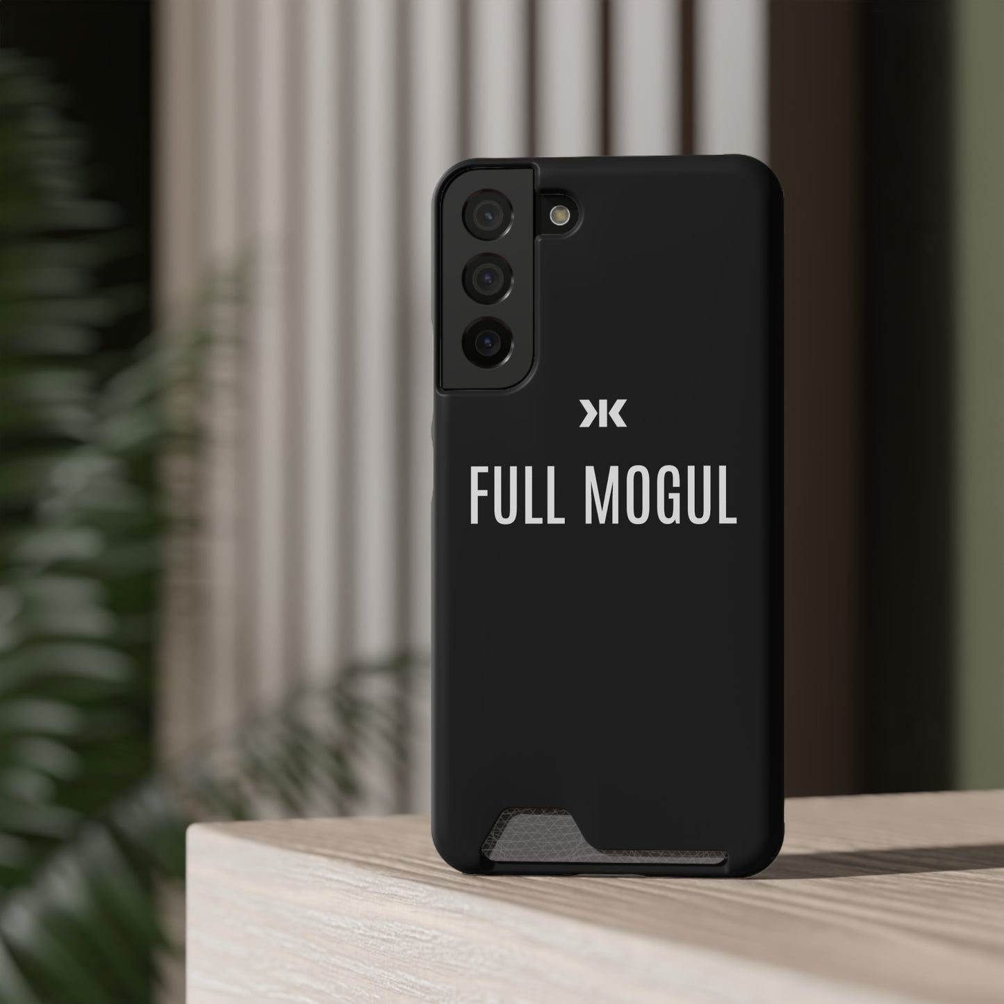 "FULL MOGUL" Phone Case With Card Holder - White Logo