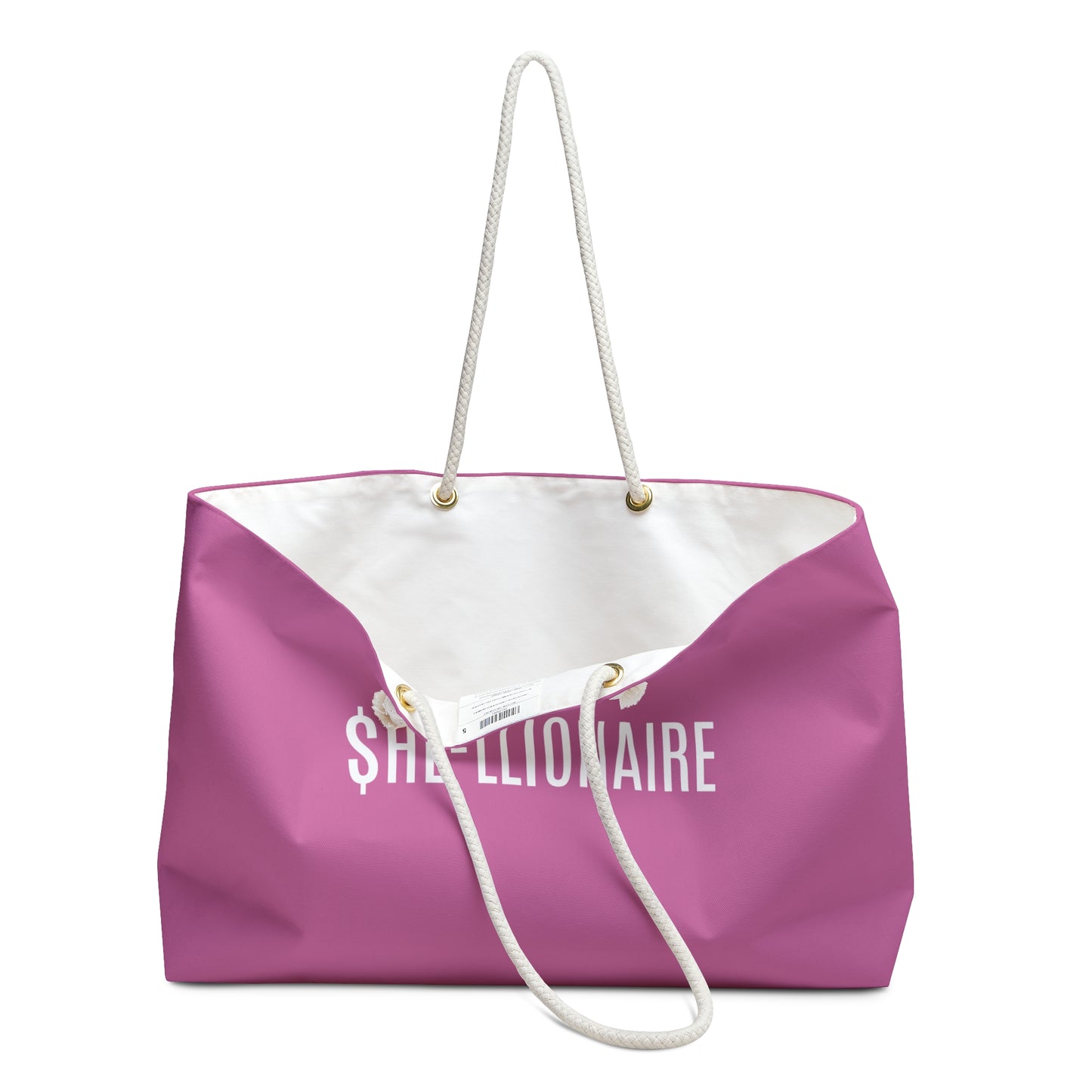 "SHE-LLIONAIRE" Weekender Tote Bag - Pink