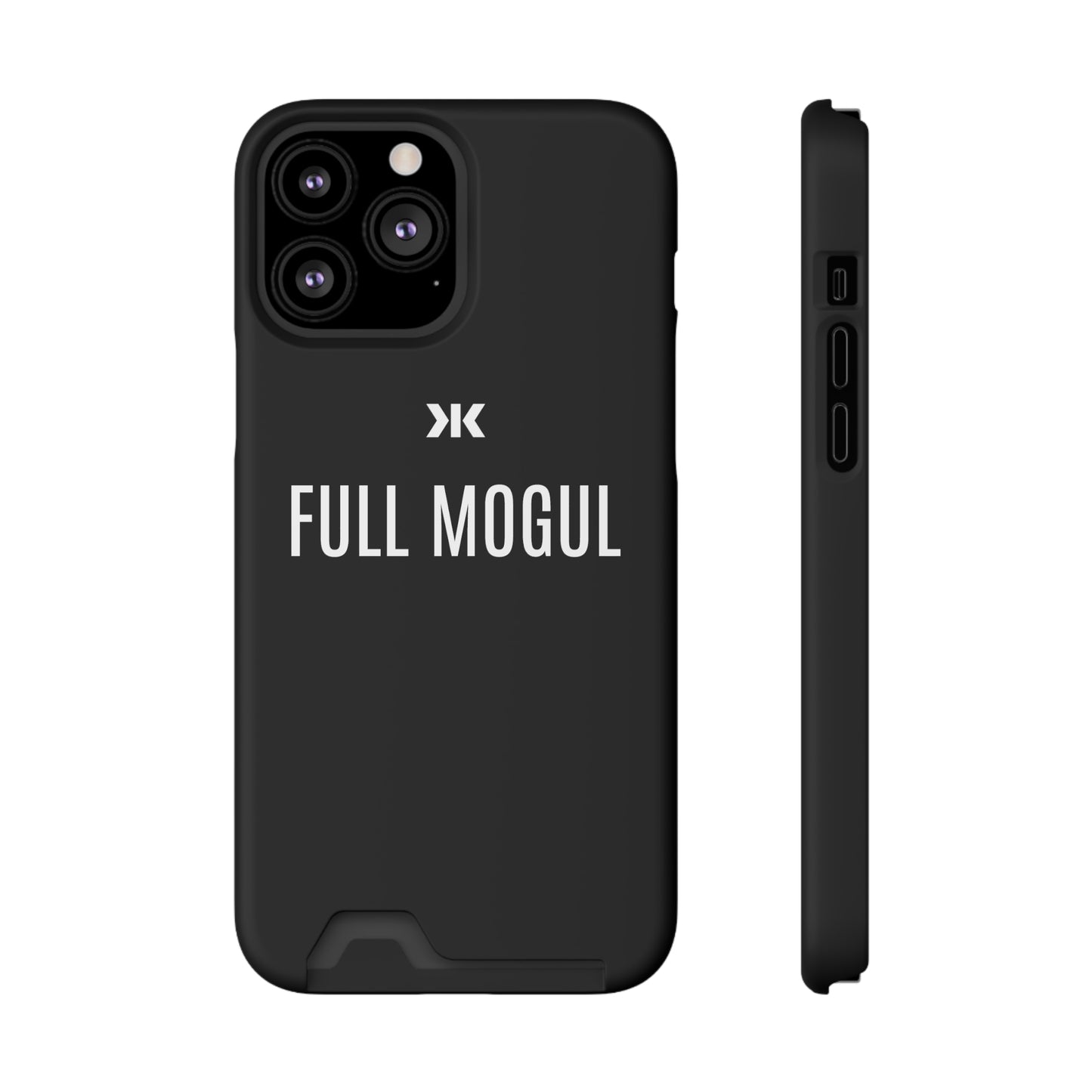 "FULL MOGUL" Phone Case With Card Holder - White Logo