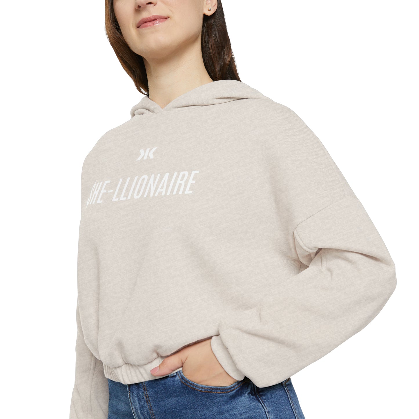 "SHE-LLIONAIRE" Cinched Hoodie! (White Letters)